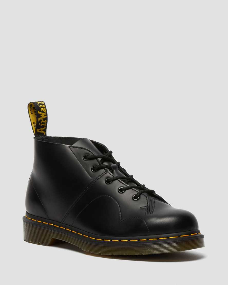 Dr. Martens Church Smooth Lær Lærstøvler Herre Svart [8524RZHFG]